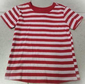 Kids Costumes to Hire - Red & White Striped Tshirt - 3 Years